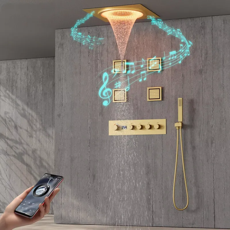 Spa & Wellness Retreat - Set Shower LED Pintar dengan Musik,