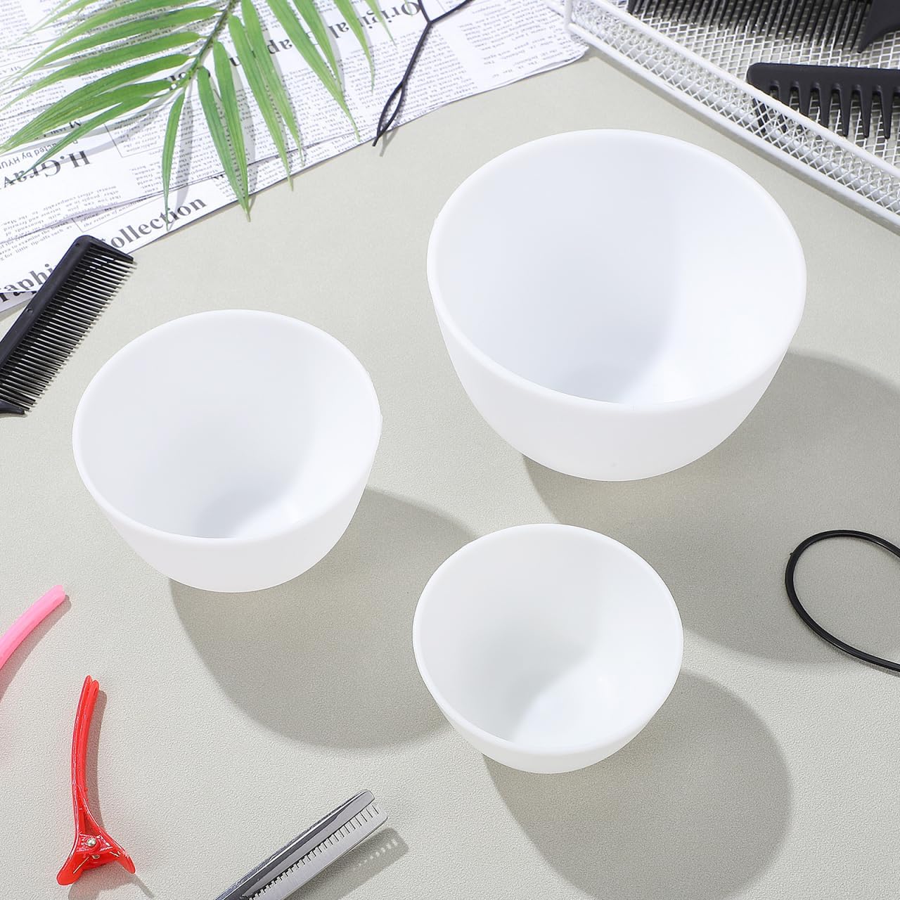 Face Mask Silicone - 3pcs/set Mangkuk Silikon Putih Set Mangkuk