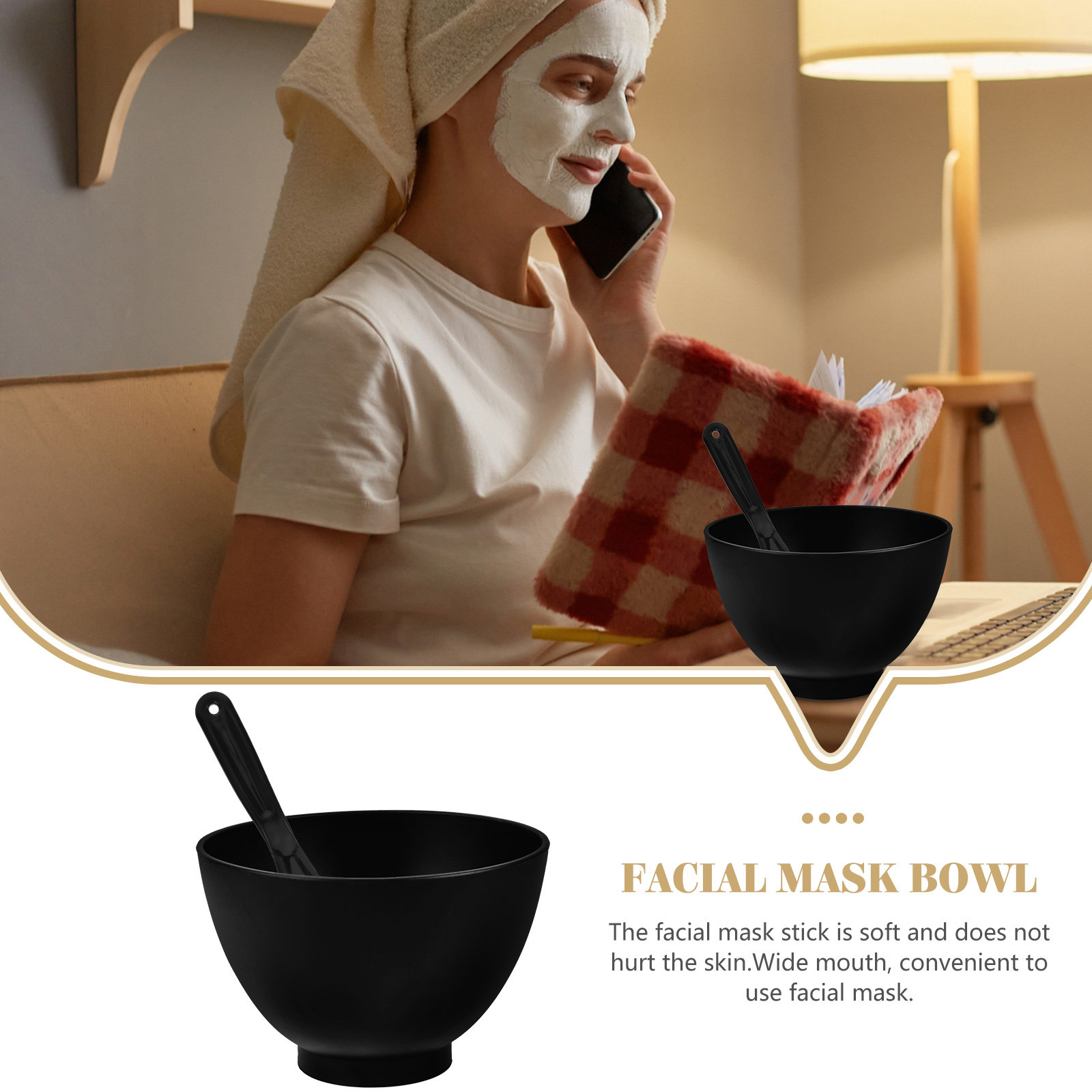1Set Kit Mangkuk Pencampur Mas - Face Mask Silicone ulasan dan harga